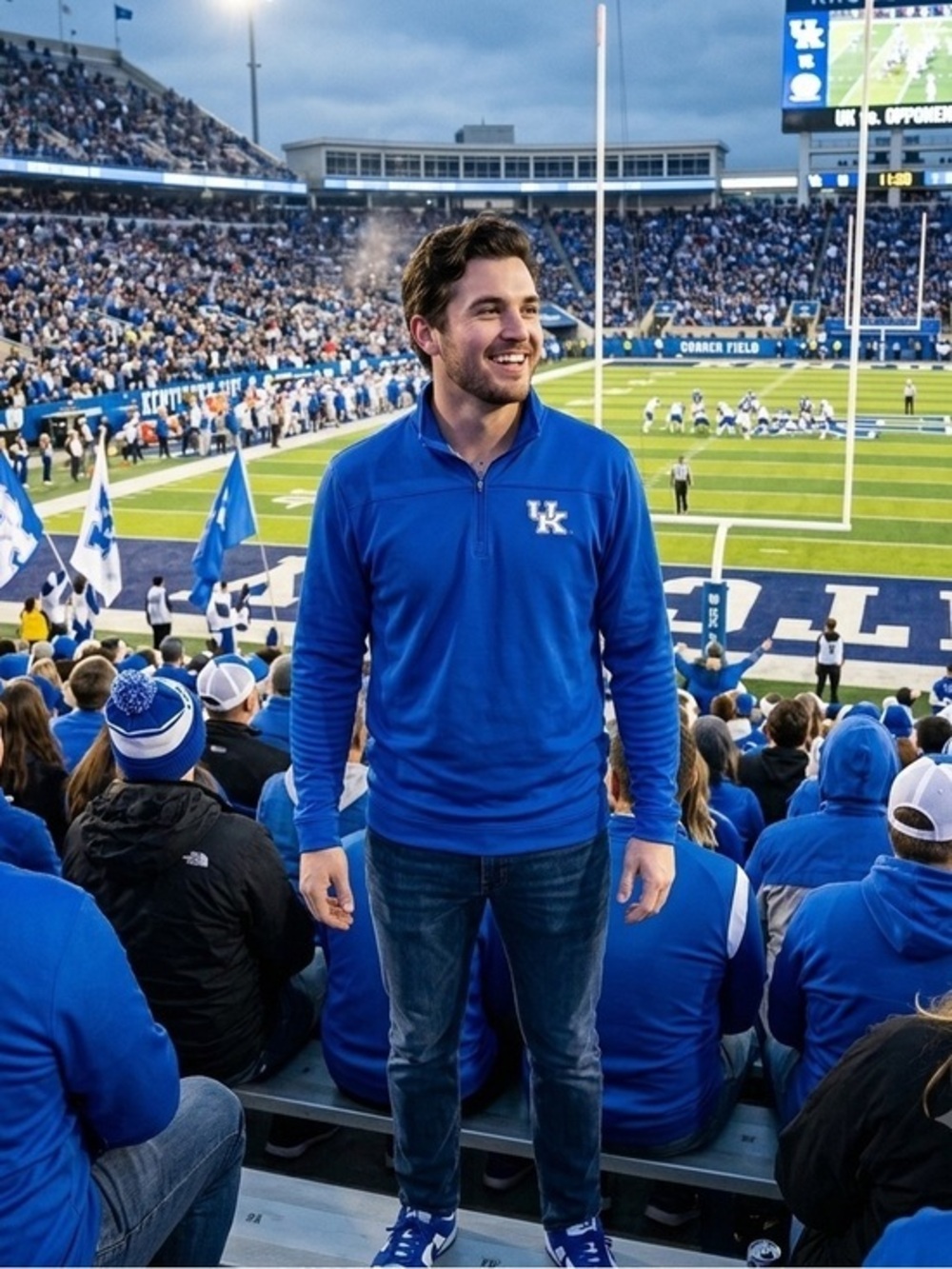UKY WILDCATS Stadium Quarter Zip Pullover Size Large